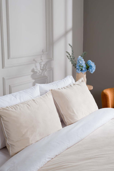 Linda Krem Kadife Çift Kişilik Nevresim Takımı 200x220 5007