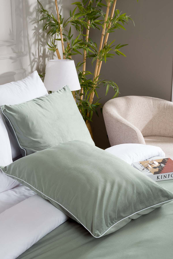 Linda Yeşil Kadife Çift Kişilik Nevresim Takımı 200x220 5009