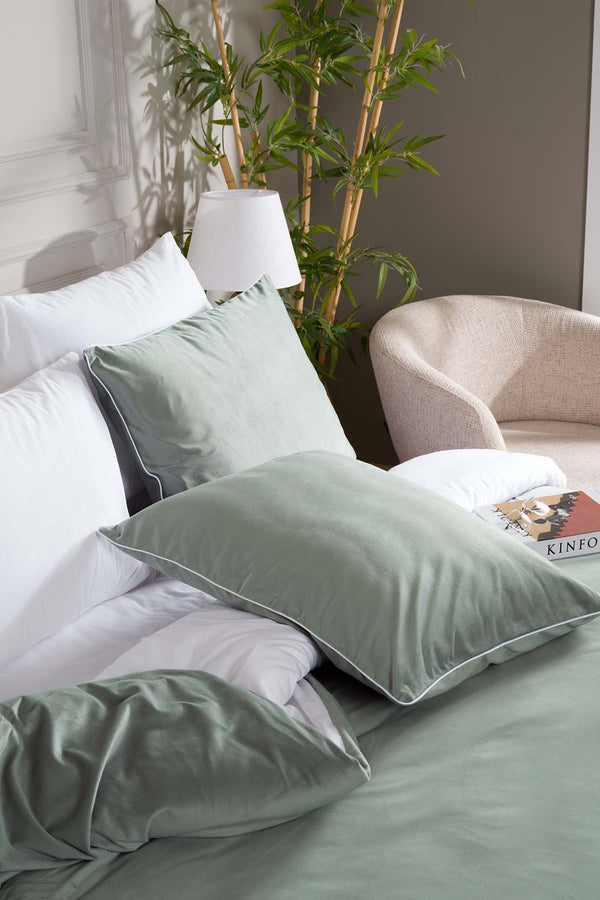 Linda Yeşil Kadife Çift Kişilik Nevresim Takımı 200x220 5009