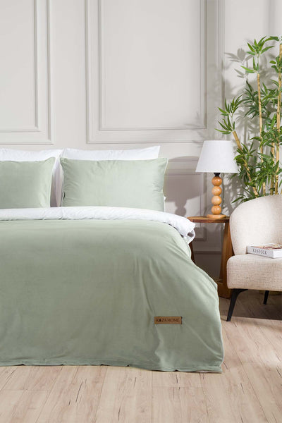 Linda Yeşil Kadife Çift Kişilik Nevresim Takımı 200x220 5009