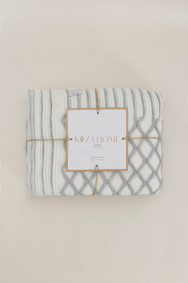 Loop Gri Akrilik Tv Battaniyesi 130x170 3731A