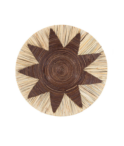 Meander Bambu Afrikan El Yapımı  Yıldız Duvar Tabağı Dekoru 50cm 8784