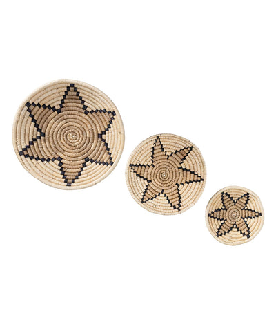 Meander Bambu El Yapımı Kahve Yıldız Duvar Tabağı Dekoru 8903