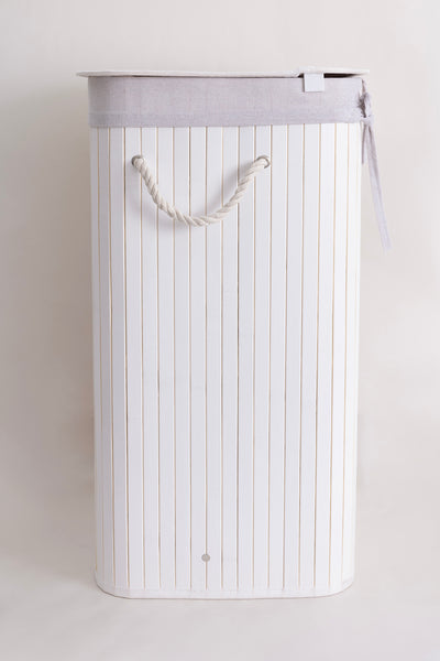 Meander Beyaz Bambu Çamaşır Sepeti 35x61 72Lt 5114