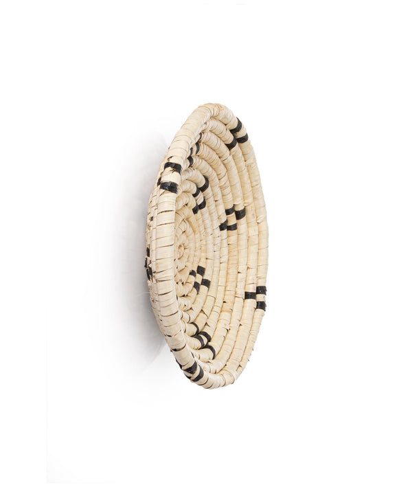 Meander Dekoratif Siyah Desenli Bambu Duvar Tabağı 30cm 8993