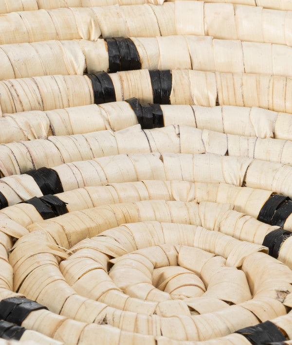 Meander Dekoratif Siyah Desenli Bambu Duvar Tabağı 30cm 8993