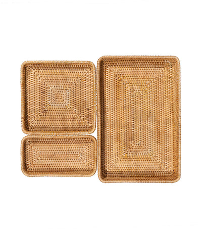 Meander El Yapımı Örgü Rattan Üçlü Çekmece Düzenleyici 8833