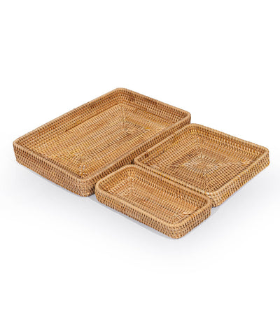 Meander El Yapımı Örgü Rattan Üçlü Çekmece Düzenleyici 8833