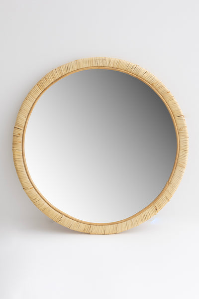 Meander El Yapımı Rattan Yuvarlak Dekoratif Ayna 80cm 8905