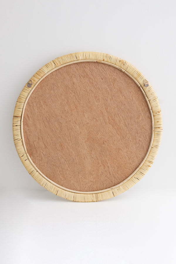 Meander El Yapımı Rattan Yuvarlak Dekoratif Ayna 80cm 8905
