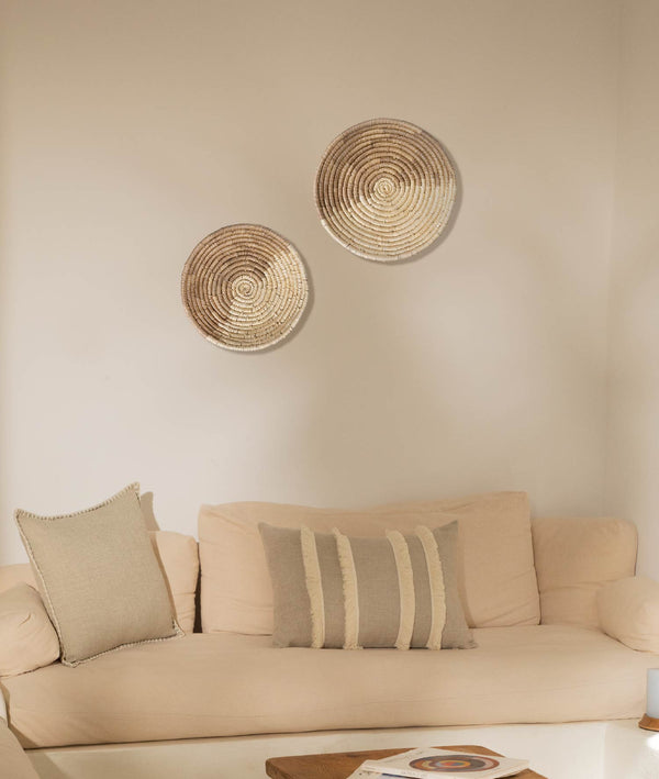 Meander Natural Bambu Afrikan El Yapımı Duvar Tabağı Dekoru 45cmx9cm 8810