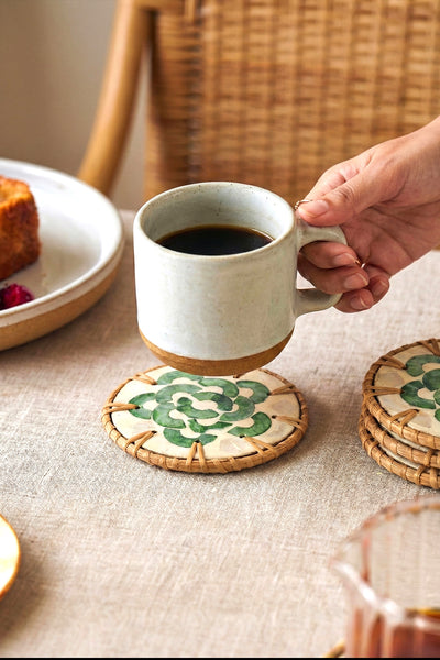 Meander Rattan 6'lı Sedefli Bardak Altlığı 8911