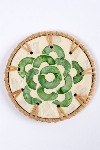 Meander Rattan 6'lı Sedefli Bardak Altlığı 8911