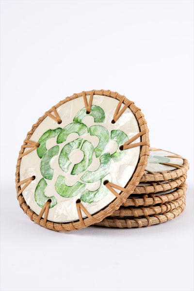 Meander Rattan 6'lı Sedefli Bardak Altlığı 8911