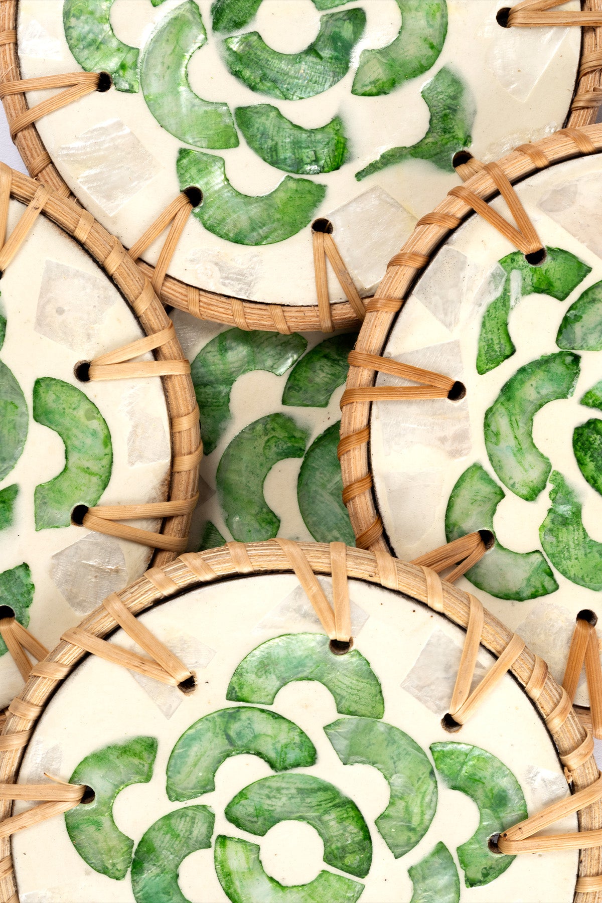 Meander Rattan 6'lı Sedefli Bardak Altlığı 8911