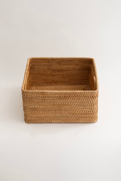 Meander Rattan Büyük Boy Saklama Kutusu & Dekoratif Sepet 34x32x17 cm 4583
