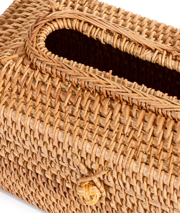 Meander Rattan El Yapımı Dikdörtgen Büyük Boy Peçetelik 23x12x11cm 8922