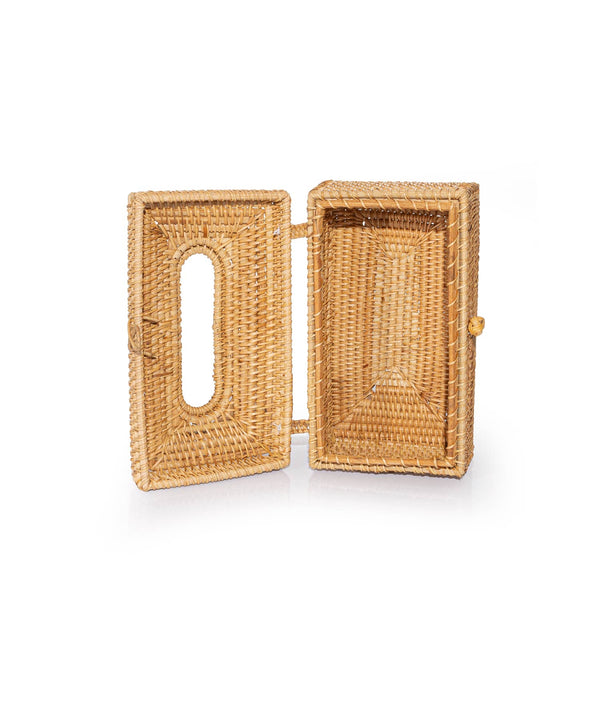 Meander Rattan El Yapımı Dikdörtgen Büyük Boy Peçetelik 23x12x11cm 8922