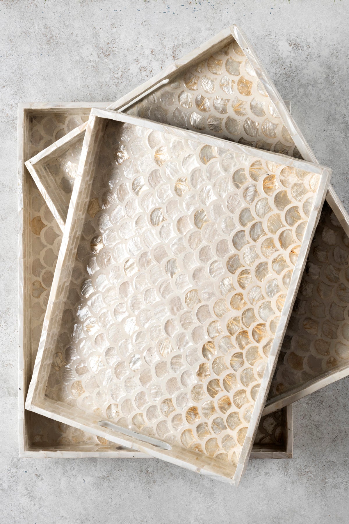 Meander Sedefli Mozaik Pullu  3 Lü Dekoratif Tepsi 4326