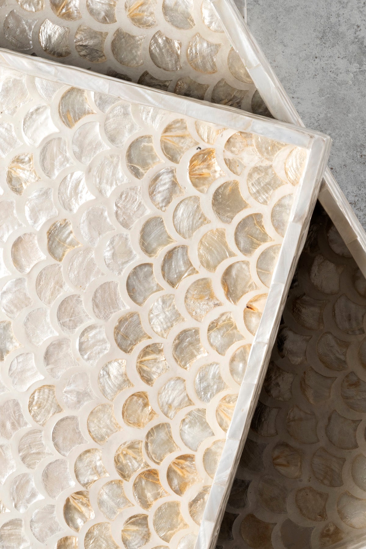 Meander Sedefli Mozaik Pullu  3 Lü Dekoratif Tepsi 4326