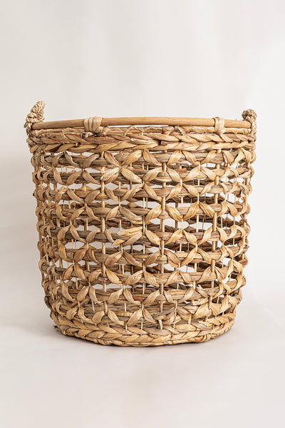Meander Su Sümbülü Yuvarlak Naturel Sepet 3'lü Set 5115