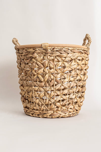 Meander Su Sümbülü Yuvarlak Naturel Sepet 3'lü Set 5115