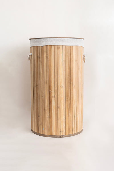 Meander Yuvarlak Bambu Çamaşır Sepeti 35x61 55Lt 5113