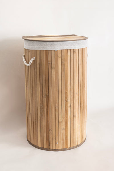 Meander Yuvarlak Bambu Çamaşır Sepeti 35x61 55Lt 5113