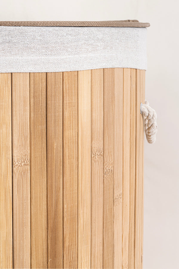 Meander Yuvarlak Bambu Çamaşır Sepeti 35x61 55Lt 5113