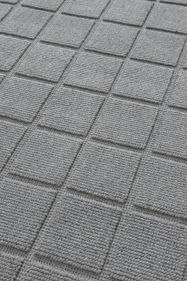 Medea Gri 2'li Pamuk Kare Desenli Banyo Paspas Takımı 60x100 60x50 8596