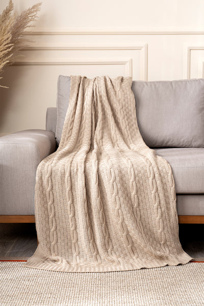 Mendi Bej Akrilik Throw Tv Battaniyesi 130X170 2532