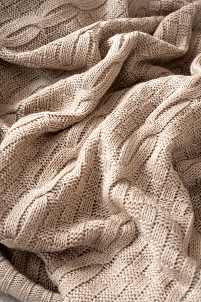 Mendi Bej Akrilik Throw Tv Battaniyesi 130X170 2532