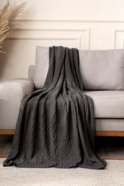 Mendi Gri Akrilik Throw Tv Battaniyesi 130X170 2533