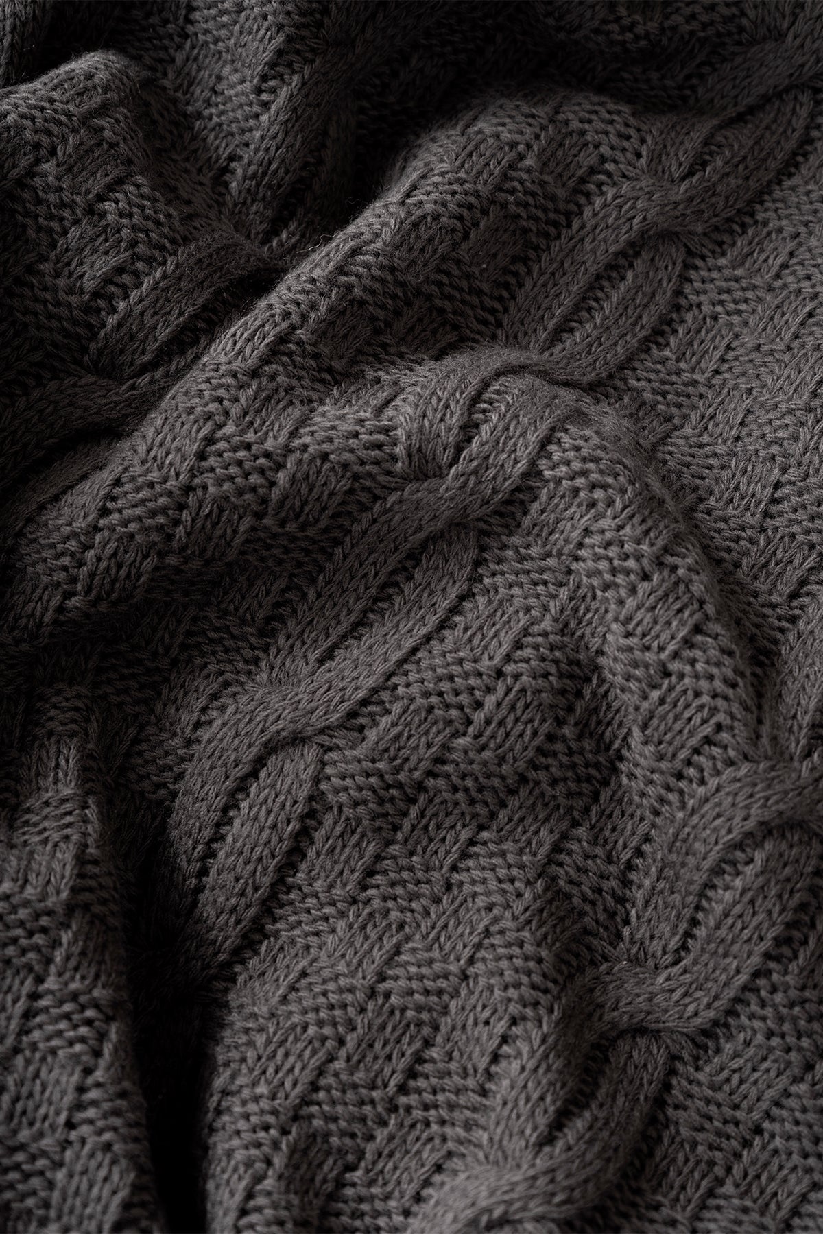 Mendi Gri Akrilik Throw Tv Battaniyesi 130X170 2533