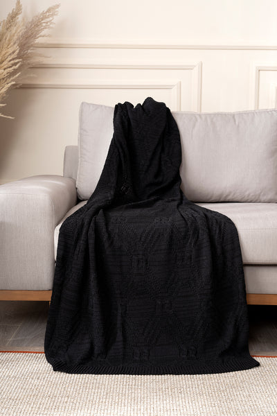 Mendi Siyah Akrilik Throw  Tv Battaniyesi 130X170 2537