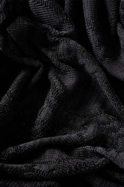 Mendi Siyah Akrilik Throw  Tv Battaniyesi 130X170 2537