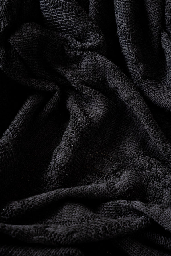 Mendi Siyah Akrilik Throw  Tv Battaniyesi 130X170 2537