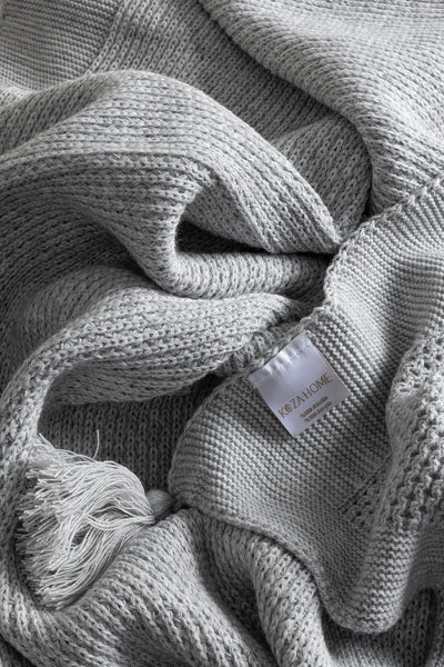 Miel Gri Kenarı Ponponlu Tek Kişilik Battaniye 160x220 37106