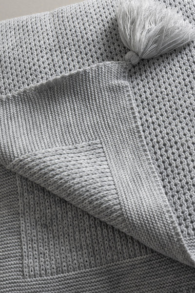 Miel Gri Kenarı Ponponlu Tek Kişilik Battaniye 160x220 37106