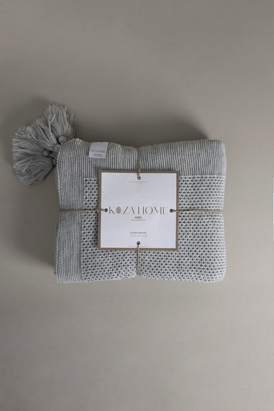 Miel Gri Kenarı Ponponlu Tv Battaniyesi 130x170 37107