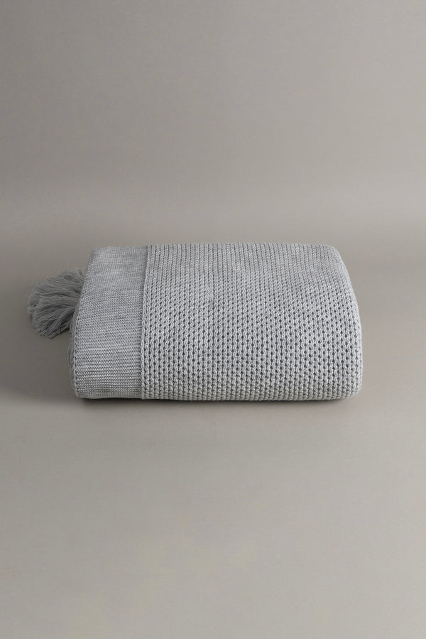 Miel Gri Kenarı Ponponlu Tv Battaniyesi 130x170 37107