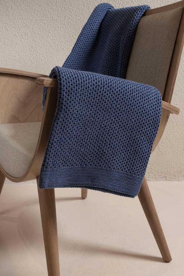 Miel İndigo Kenarı Ponponlu Çift Kişilik Battaniye 200x220 37115