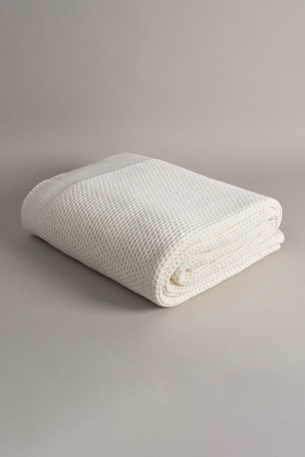 Miel Krem Tek Kişilik Kenarı Ponponlu Battaniye 160 x 220 37101