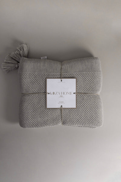 Miel Vizon Kenarı Ponponlu Tek Kişilik Battaniye 160x220 37111