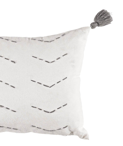 Morbido Gri Zikzak Desenli 30x50 Boncuk Elyaf İç Dolgulu Kırlent 4453A