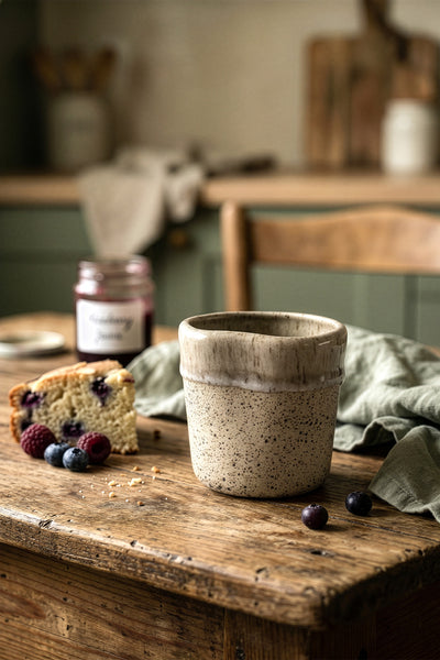 Must Bej/Beyaz El Yapımı 2 Li Mug 8639