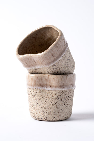 Must Bej/Beyaz El Yapımı 2 Li Mug 8639