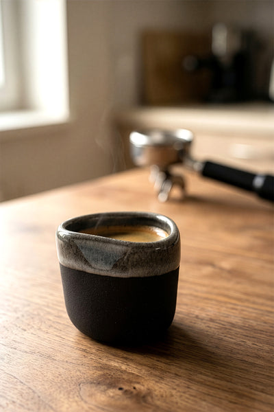 Must Bej/Mavi Beyaz El Yapımı 2 Li Kahve Fincanı 8632