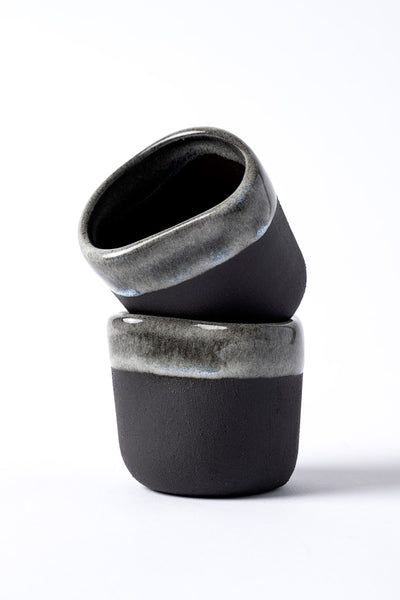 Must Bej/Mavi Beyaz El Yapımı 2 Li Kahve Fincanı 8632