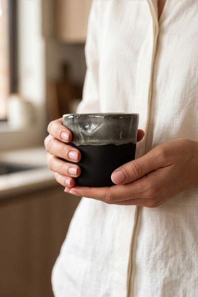 Must Siyah Beyaz El Yapımı 2 Li Mug 8634